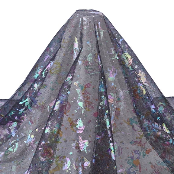 Polyester Mesh Fabric DIY Crafts Supplies Rectangle with Pattern Colorful 1600x0.1mm