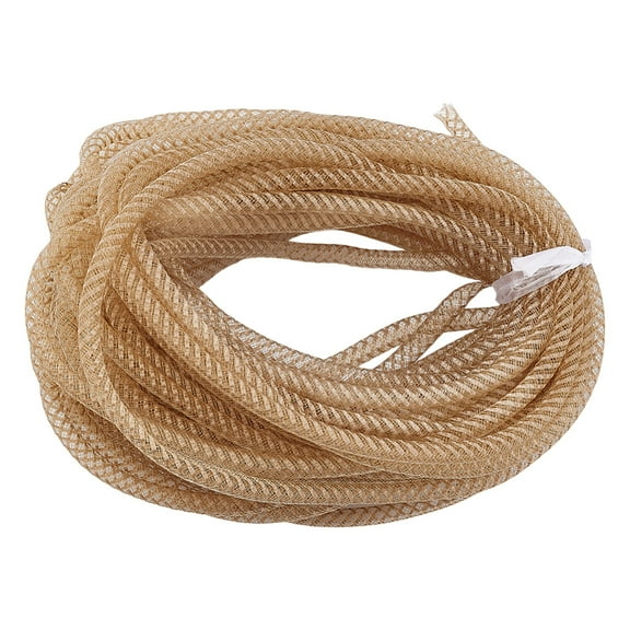 Polyester Mesh Tubing Polyester Net Thread Cord Goldenrod 8mm about 25yards/set