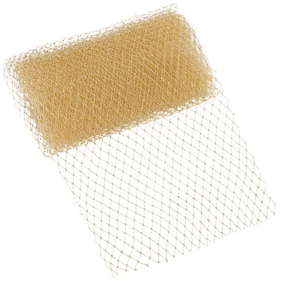 Polyester Mesh Tulle Fabric for DIY Bridal Veils Gold 246mm