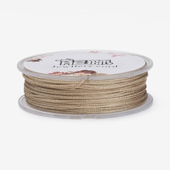 Polyester Metallic Thread Champagne Yellow 1mm about 32.8 yards(30m)/roll Polyester