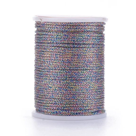 Polyester Metallic Thread Colorful 1mm about 7.65 yards(7m)/roll