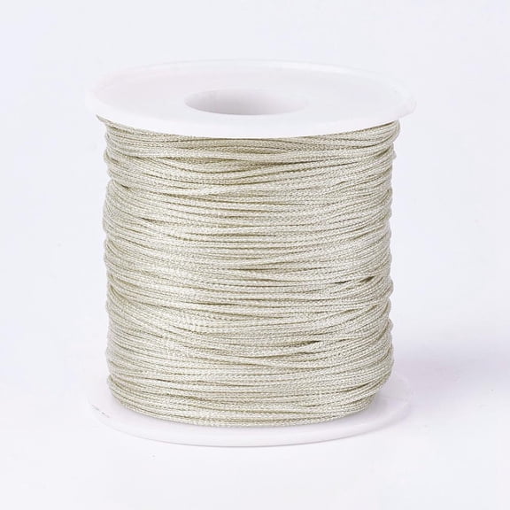Polyester Metallic Thread Floral White 1mm 100m/roll(109.36yards/roll)