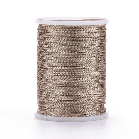 Polyester Metallic Thread Tan 1mm about 7.65 yards(7m)/roll