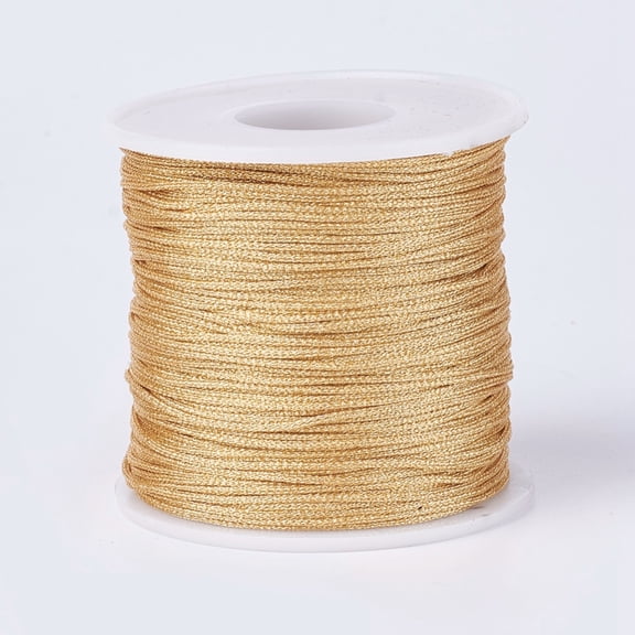 Polyester Metallic Thread Yellow 1mm about 100m/roll(109.36yards/roll)