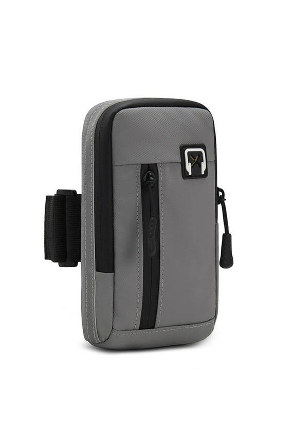 Polyester Multifunctional Fitness Shoulder Waist Crossbody Wrist Bag Fashion Arm Bag - grey