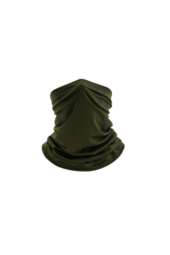 Polyester Neck Gaiter Face Mask Upf 50+ Breathable Stretch Sun Protection Face Cover Windproof Tube Scarf For Cycling Running Hiking(Green-42X24Cm)