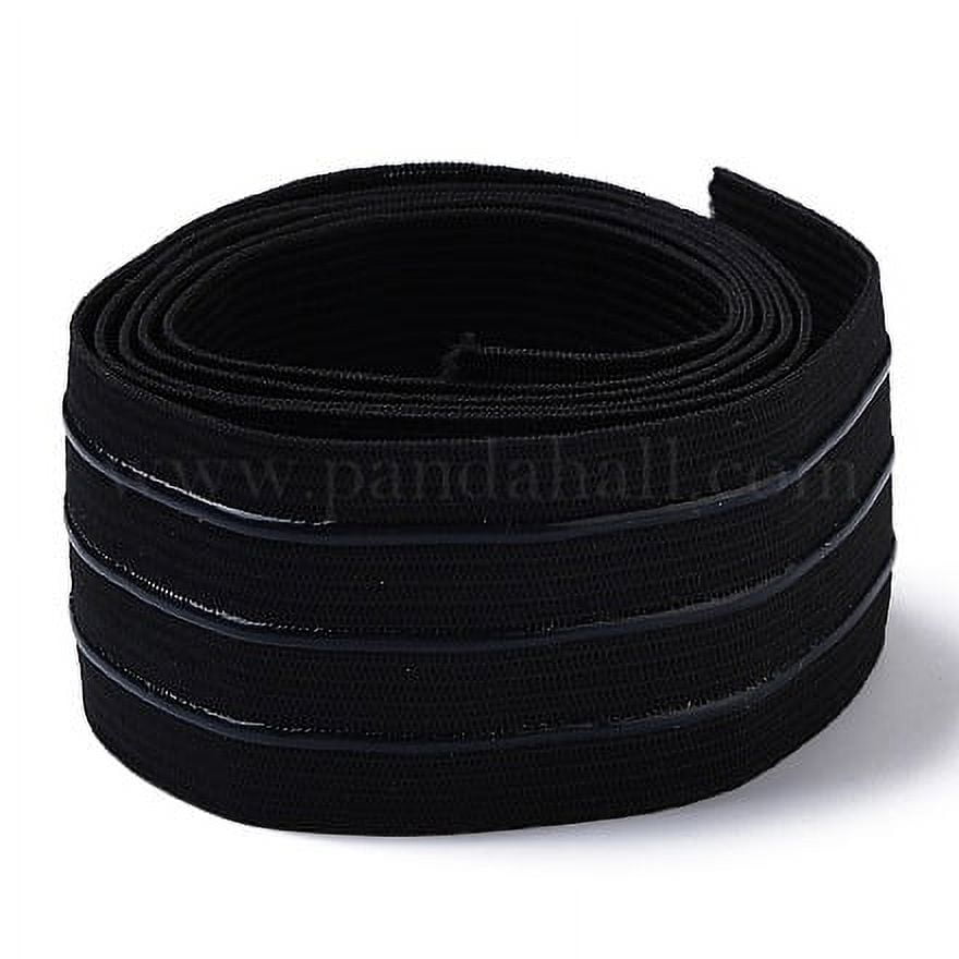 1 inch Non Slip Straight line Silicone Gripper Elastic Band Tape for  Sewing/Hair/ Cuffs of skiwear, Underwear 5 Yards per Roll (1 Inch, Black-1)