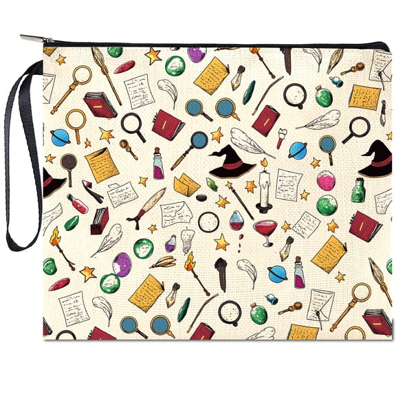 Polyester & Nylon Canvas Bag Multipurpose Travel Toiletry Pouch with Zipper Mixed Shapes 24x20cm
