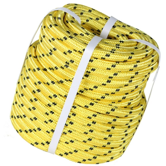 Polyester Nylon Pulling Rope, High Force Polyester Load 5400LBS Sailing Rope Abrasion Resistant UV Resist for Camping Swings Arborist Gardening Marine Yellow