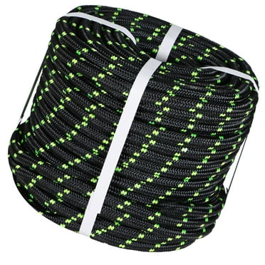 Polyester Nylon Pulling Rope, High Force Polyester Load 5400LBS Sailing Rope Abrasion Resistant UV Resist for Camping Swings Arborist Gardening Marine Black
