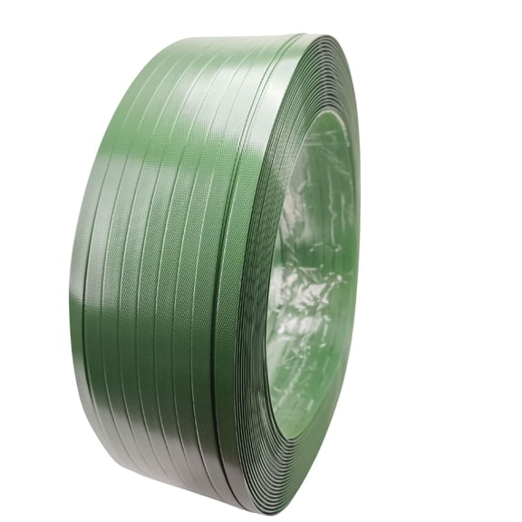 Polyester PET Strapping Roll 5/8" x 0.035" x 4000' Heavy Duty Green Packaging Banding Strap, 1400 lbs Break Strength, UV & Water Resistant, Lightweight Poly Strapping Coil with 16" x 6" Core