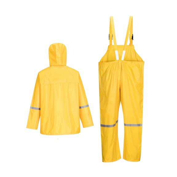 Polyester PVC Raincoat Set Solid Color Separate Style Raincoat Adult Style Motorcycle Riding Rain Cape Windproof Warm Outdoor Anti-Storm Trousers And Jacket
