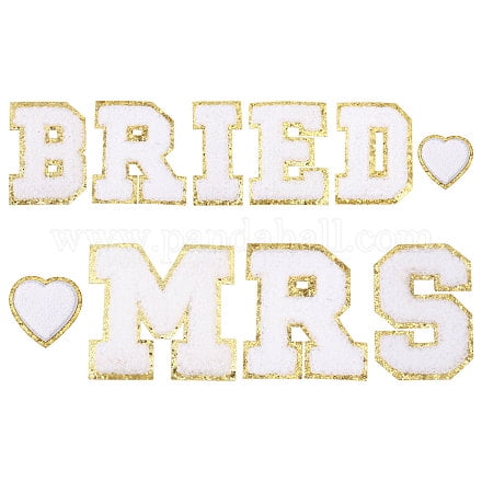 Polyester Patches Sew on Appliques Costume Accessories for Clothes Bag Pants Letter Snow 49~61x28~52x2.5~3mm 10pcs/box
