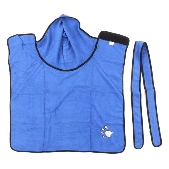 Polyester Pet Bathrobe with Adjustable Waist Belt - Absorbent Drying Coat for Dogs and Cats