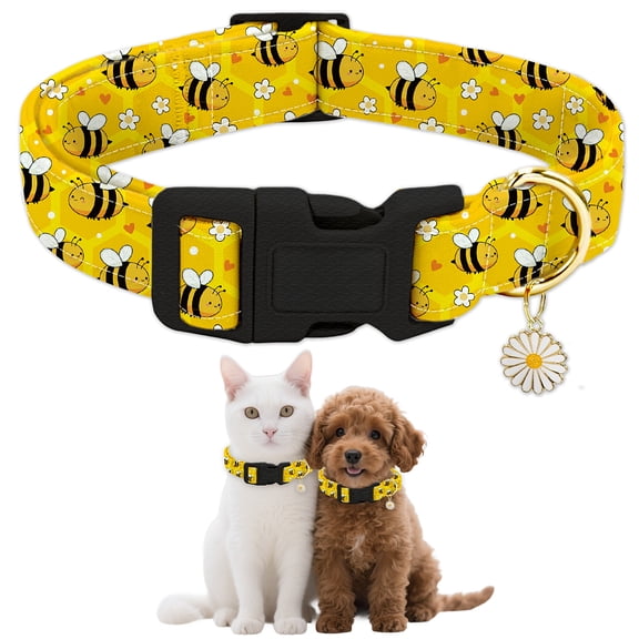 Polyester Pet Collar Pet Supplies Bees 270~400x20mm DIY