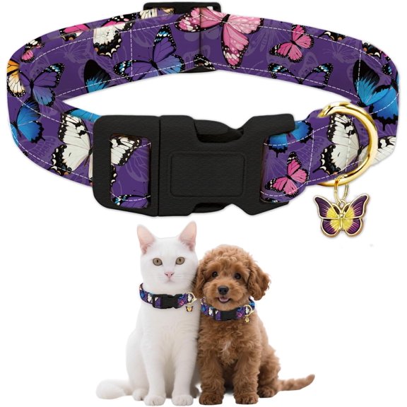Polyester Pet Collar Pet Supplies Butterfly 270~400x20mm diy