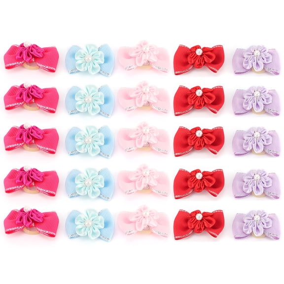 Polyester Pet Hair Rope, 20pc Bow Ties For Small Dogs  Cats, Easy To Use Grooming