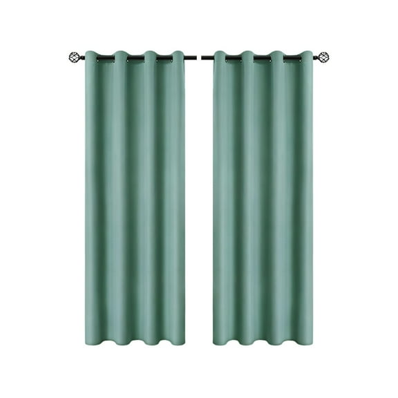 Polyester Pongee Laminated Light-blocking Curtains Perforated Style Bedroom Concise Sun Protection Curtains Heat-Insulating And Soundproof Curtains