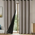 thumbnail image 1 of Polyester Pongee Laminated Light-blocking Curtains Perforated Style Bedroom Concise Sun Protection Curtains Heat-Insulating and Soundproof Curtains New Holiday Gift Style-H29, Khaki, One Size, 1 of 6