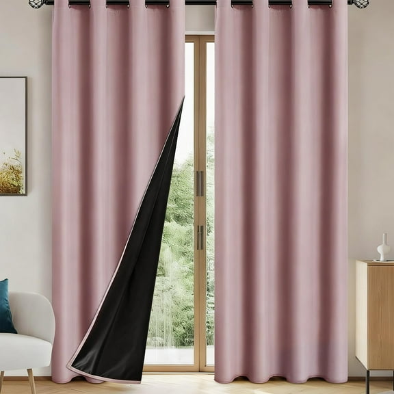 Polyester Pongee Light Blocking Curtain – 78.7x39.4 Inch Perforated Style, Bedroom Sun Protection Heat Insulating