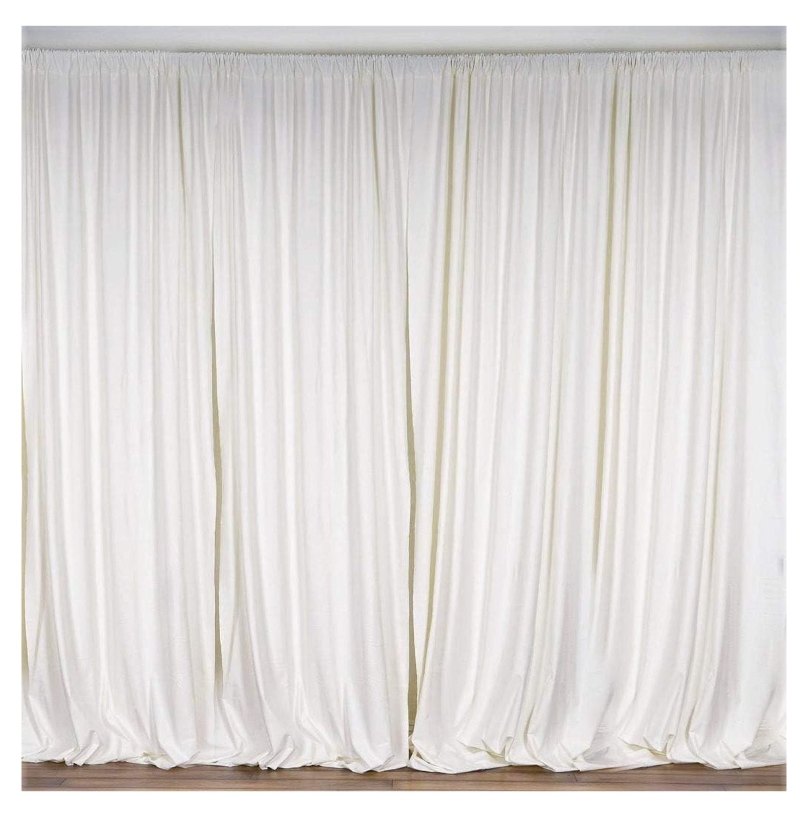 Polyester Backdrop Drape Curtain Panel - (White,