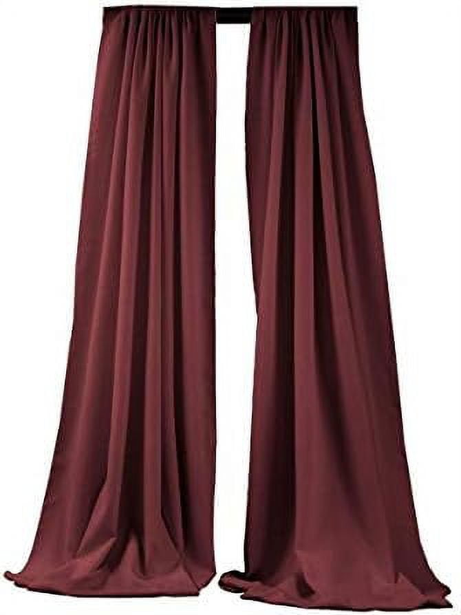 2 Panels 5 Feet Wide Polyester Seamless Backdrop Drape Curtain Panel - (Red,