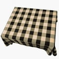 thumbnail image 1 of Polyester Poplin Gaberdine Durable Tablecloth Buffalo Checkered Plaid Black and Beige, 1 of 1