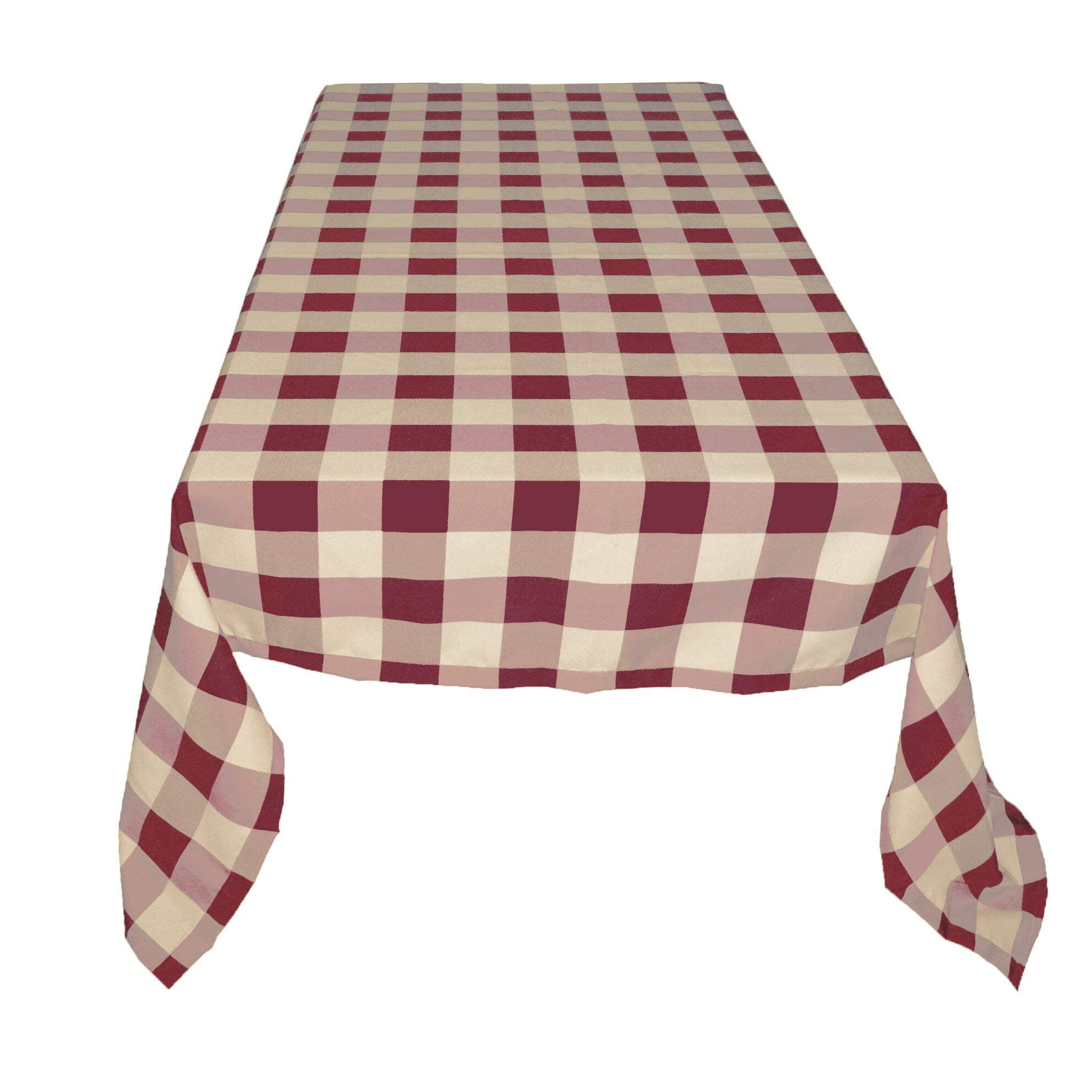 Polyester Poplin Fitted Tablecloth with Open Back Design (Burgundy, 72