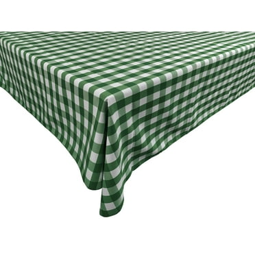 Polyester Poplin Gaberdine Durable Tablecloth Gingham Checkered Plaid Hunter Green