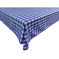 Polyester Poplin Gaberdine Durable Tablecloth Gingham Checkered Plaid Royal Blue
