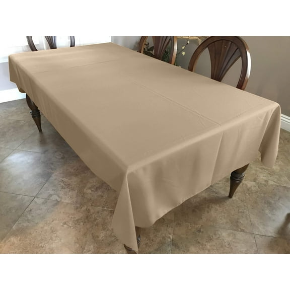 Polyester Poplin Gaberdine Durable Tablecloth Solid Beige