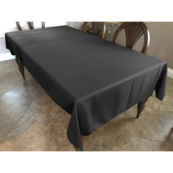 Polyester Poplin Gaberdine Durable Tablecloth Solid Charcoal Grey