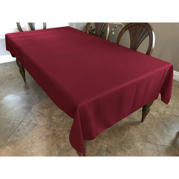 Polyester Poplin Gaberdine Durable Tablecloth Solid Cranberry Red