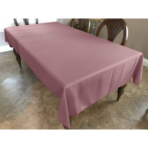 Polyester Poplin Gaberdine Durable Tablecloth Solid Dusty Rose