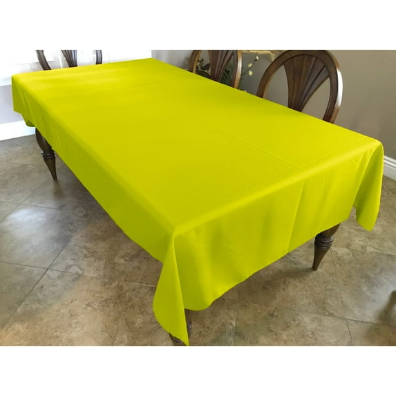 Polyester Poplin Gaberdine Durable Tablecloth Solid Highlighter Yellow