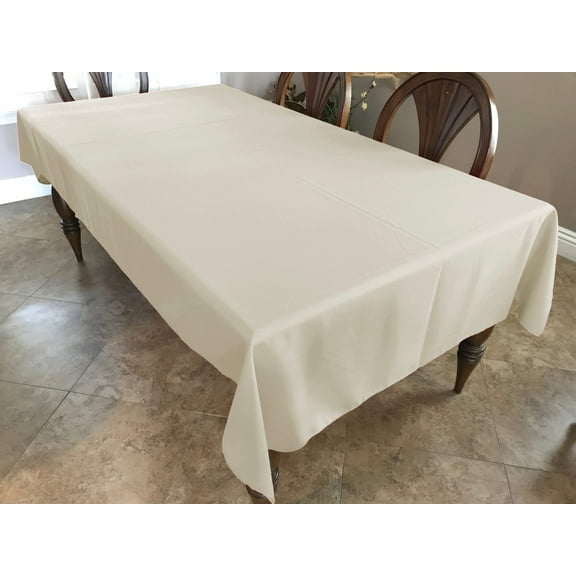 Polyester Poplin Gaberdine Durable Tablecloth Solid Ivory