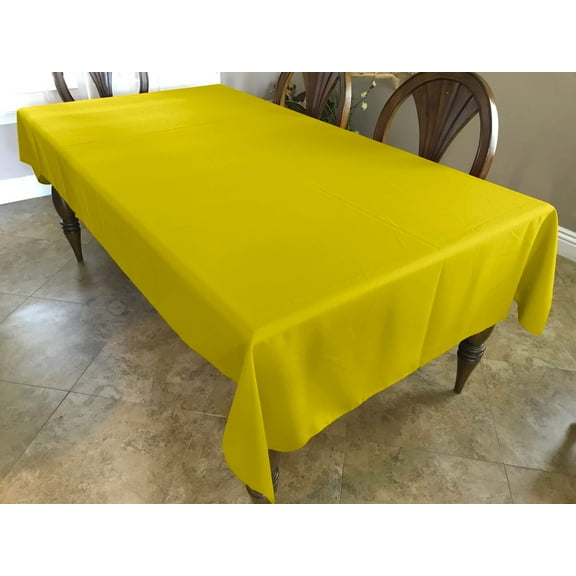 Polyester Poplin Gaberdine Durable Tablecloth Solid Lemon Yellow