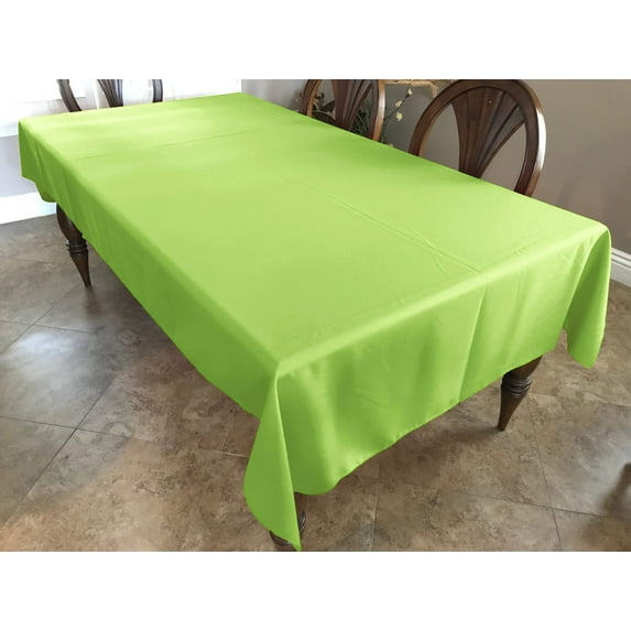 Polyester Poplin Gaberdine Durable Tablecloth Solid Lime Green