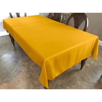 Polyester Poplin Gaberdine Durable Tablecloth Solid Marigold Yellow