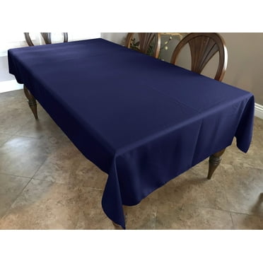 Polyester Poplin Gaberdine Durable Tablecloth Solid Navy