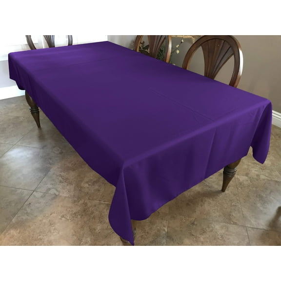Polyester Poplin Gaberdine Durable Tablecloth Solid Purple