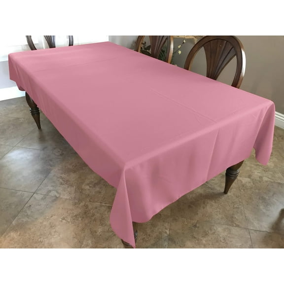 Polyester Poplin Gaberdine Durable Tablecloth Solid Rose Pink