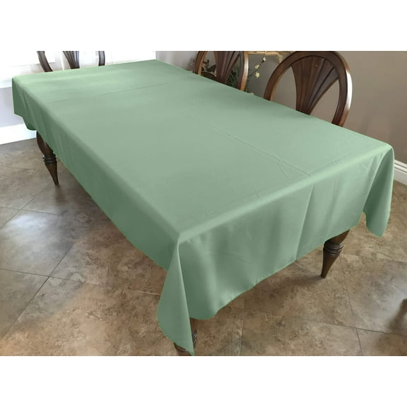 Polyester Poplin Gaberdine Durable Tablecloth Solid Sage