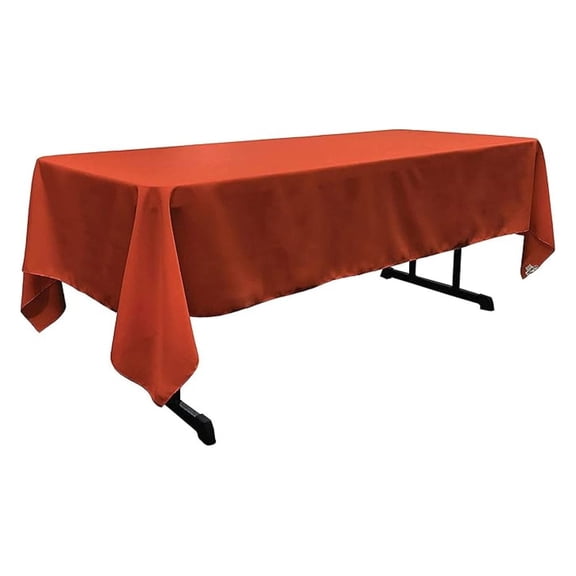 Polyester Poplin Washable Rectangular Tablecloth, Stain and Wrinkle Resistant Table Cover 60x120, Fabric Table Cloth for Dinning, Kitchen, Party, Holiday 60 by 120-Inch, Rust