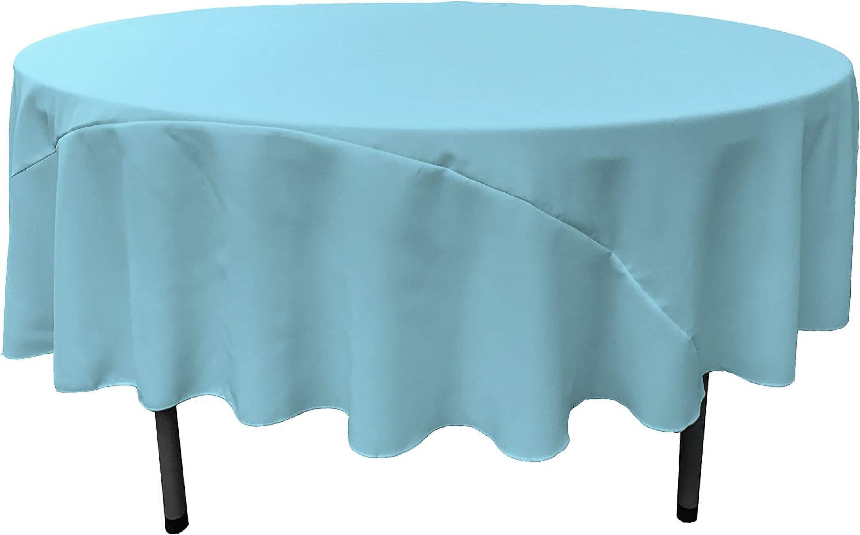 Polyester Poplin Washable Round Tablecloth, Stain Wrinkle Table Cover 90", Fabric Table Cloth ...