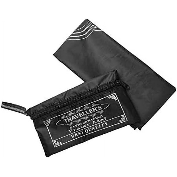 Polyester Portable Water Proof Muslim Islamic Janamaz/Prayer Mat (Color Black, Full Size),Pocket Friendly Safri Janamaz, Travel Prayer Mat