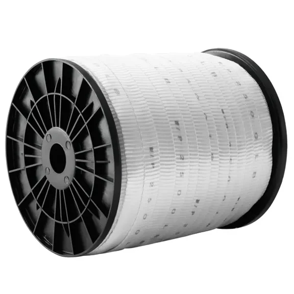 Polyester Pull Tape 3/4 Inch x 528 Feet Mule Tape Flat Rope 2500 lbf Tensile Capacity Printed Webbing Cable Pulling Tape for Packaging Gardening Commercial Electrical Conduit Work White
