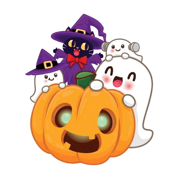 Polyester Punpkin Ghost Halloween Trunk or Treat Banner, Spooky Holiday Hanging Decor for Party Backdrop Haunted House Car, 43*51 Inch