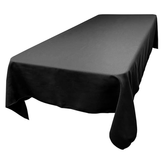 Polyester Rectangle Tablecloth, 60 Inch by 108 Inch, (Black)