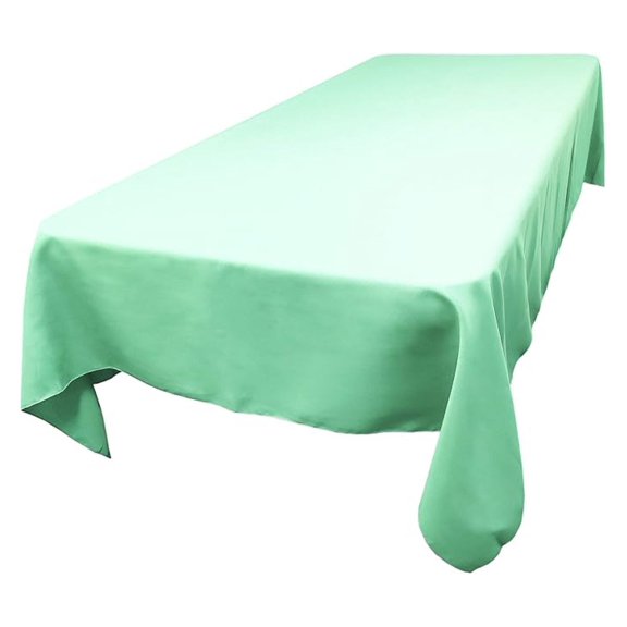 Polyester Rectangle Tablecloth, 60 Inch by 120 Inch, (Aqua Blue)